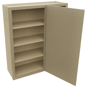 Fabuwood Luna Desert Oak WBC3642 Wall Corner Blind Cabinet, Open View