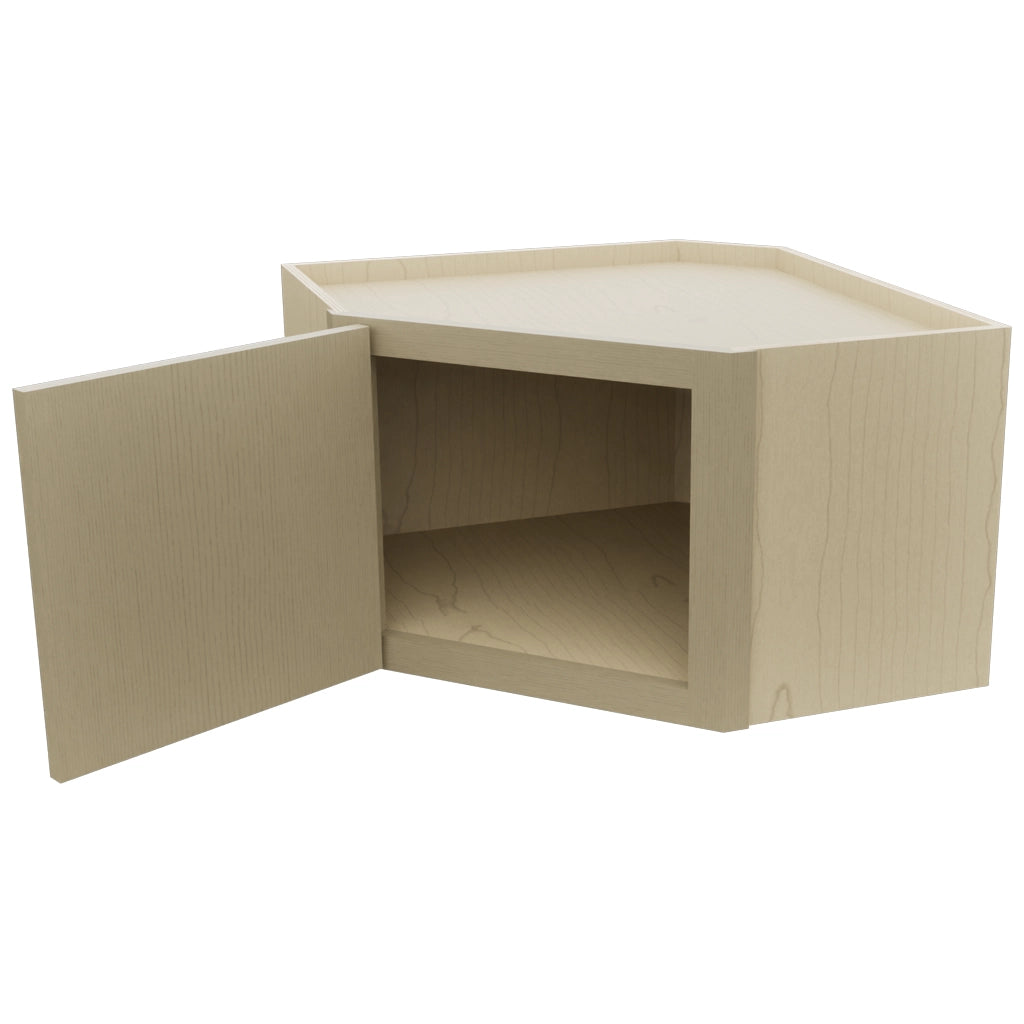 Fabuwood Luna Desert Oak WDC2415 Wall Corner Diagonal Cabinet, Open View