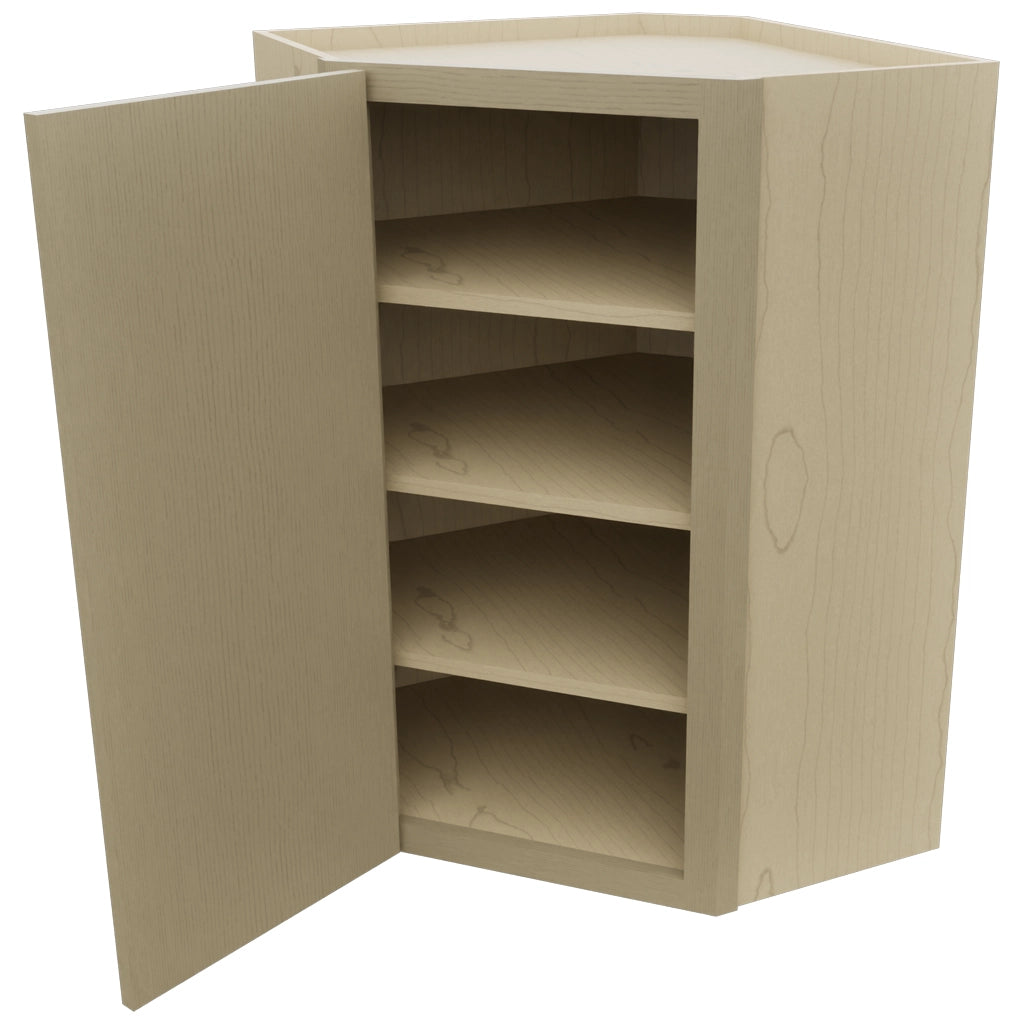 Fabuwood Luna Desert Oak WDC2436 Wall Corner Diagonal Cabinet, Open View