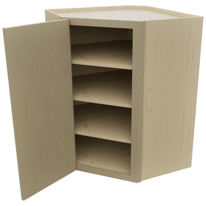 Fabuwood Luna Desert Oak WDC2736 Wall Corner Diagonal Cabinet, Open View