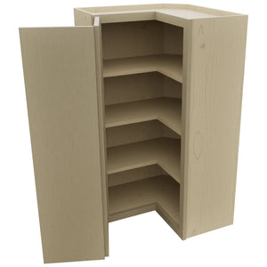 Fabuwood Luna Desert Oak WPC2442 Wall Corner Pie Cabinet, Open View