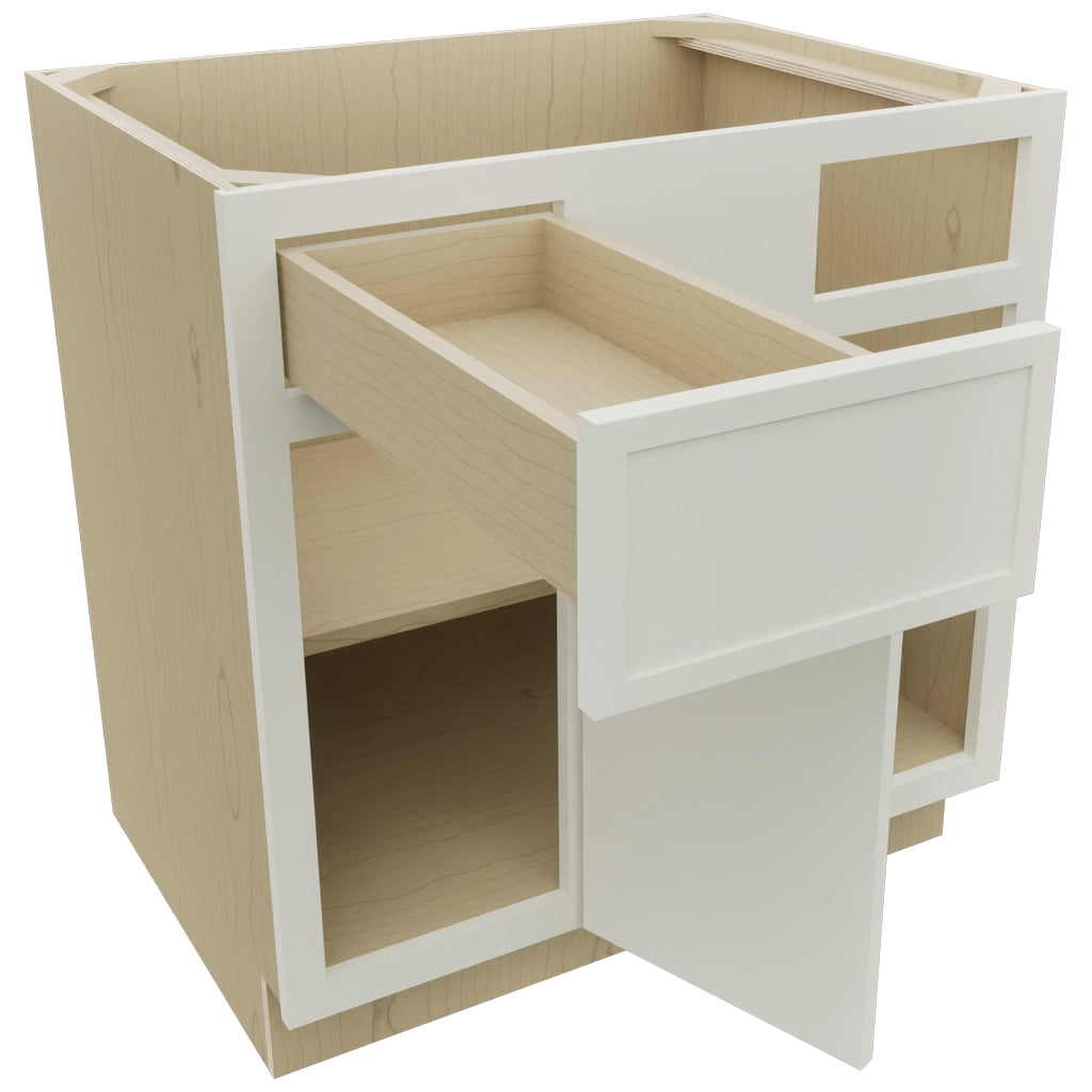 Fabuwood Luna Dove BLB39/42 Base Corner Blind Cabinet, Open View