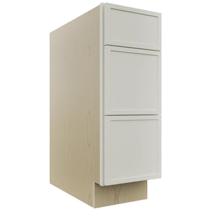 Fabuwood Luna Dove DB12 Base 3 Drawers Cabinet, Front View