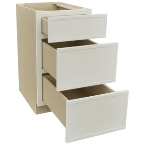 Fabuwood Luna Dove DB18 Base 3 Drawers Cabinet, Open View