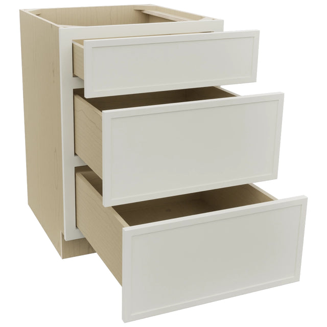 Fabuwood Luna Dove DB24 Base 3 Drawers Cabinet, Open View