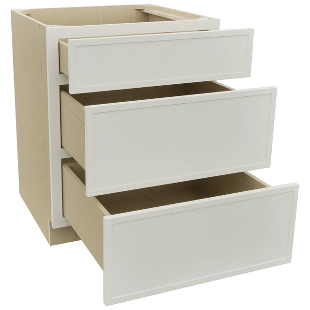 Fabuwood Luna Dove DB27 Base 3 Drawers Cabinet, Open View