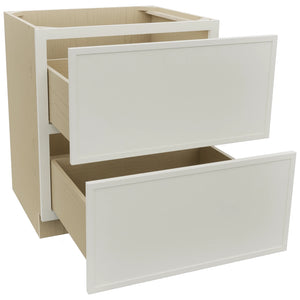 Fabuwood Luna Dove DB30-2 Base 2 Drawers Cabinet, Open View