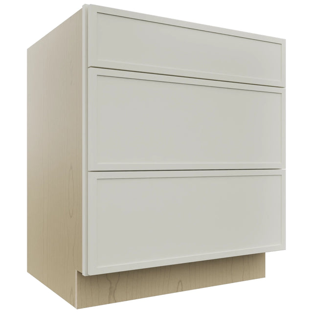 Fabuwood Luna Dove DB30 Base 3 Drawers Cabinet, Front View