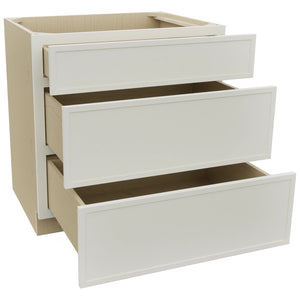 Fabuwood Luna Dove DB33 Base 3 Drawers Cabinet, Open View