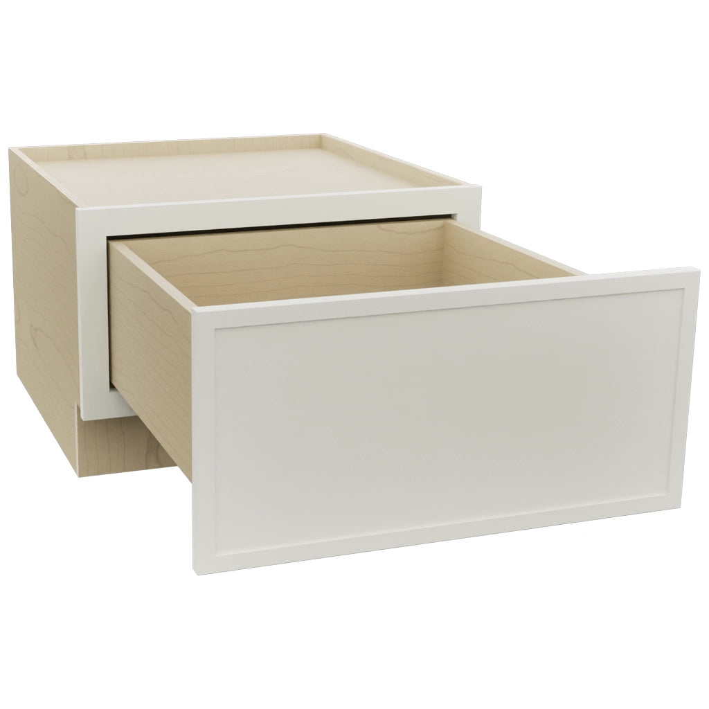 Fabuwood Luna Dove DBS24 Base Bench Seat Cabinet, Open View
