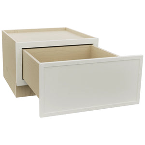 Fabuwood Luna Dove DBS24 Base Bench Seat Cabinet, Open View