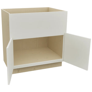 Fabuwood Luna Dove FS33 Base Farm Sink Cabinet, Open View
