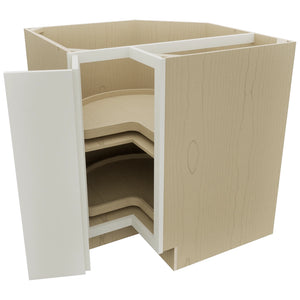 Fabuwood Luna Dove LSB33 Base Corner Lazy Susan Cabinet, Open View