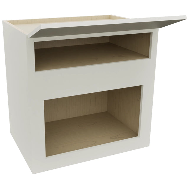Fabuwood Luna Dove MC303021 Wall Microwave Cabinet, Open View