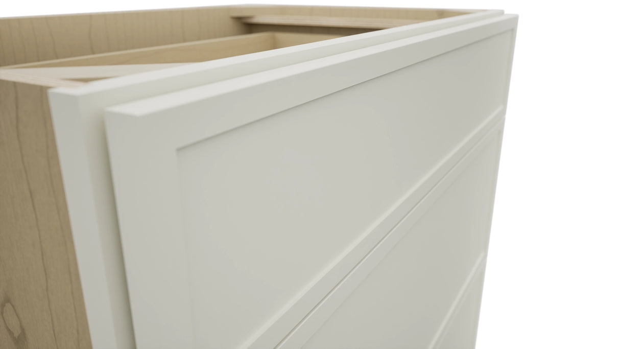 Fabuwood Luna Dove VDB33-34 Vanity Drawer Cabinet, Detail View