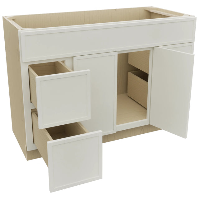 Fabuwood Luna Dove VSD30DR Vanity Combo Cabinet, Open View