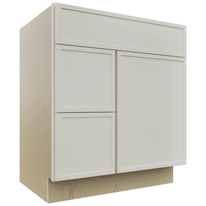 Fabuwood Luna Dove VSD36DL Vanity Combo Cabinet, Front View