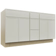 Fabuwood Luna Dove VSD60DOUBLE Vanity Combo Cabinet, Front View