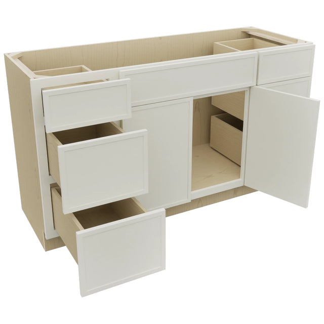 Fabuwood Luna Dove VSD60SINGLE Vanity Combo Cabinet, Open View