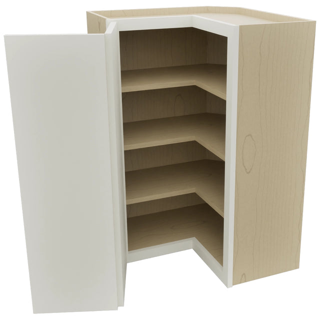 Fabuwood Luna Dove WPC2436 Wall Corner Pie Cabinet, Open View