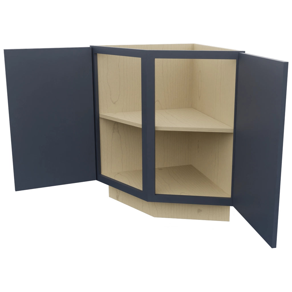Fabuwood Luna Indigo BRA24 Base Return Angle Cabinet, Open View