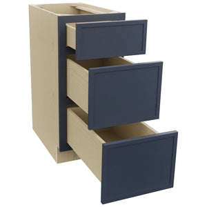 Fabuwood Luna Indigo DB15 Base 3 Drawers Cabinet, Open View