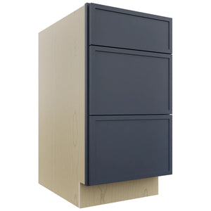 Fabuwood Luna Indigo DB18 Base 3 Drawers Cabinet, Front View