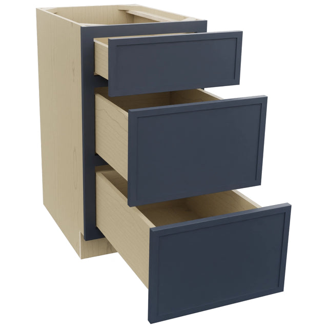 Fabuwood Luna Indigo DB18 Base 3 Drawers Cabinet, Open View