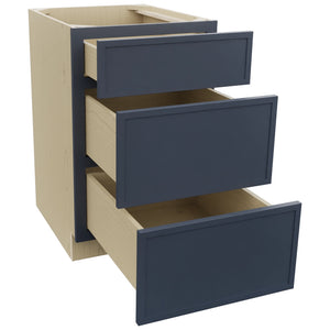 Fabuwood Luna Indigo DB21 Base 3 Drawers Cabinet, Open View