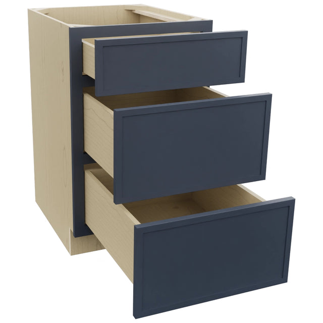 Fabuwood Luna Indigo DB21 Base 3 Drawers Cabinet, Open View