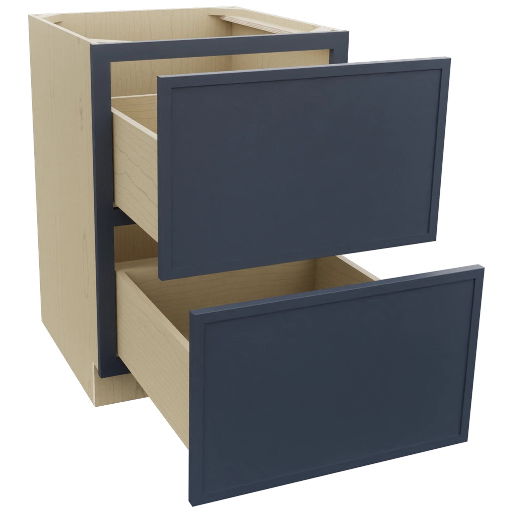 Fabuwood Luna Indigo DB24-2 Base 2 Drawers Cabinet, Open View