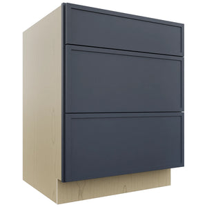 Fabuwood Luna Indigo DB27 Base 3 Drawers Cabinet, Front View