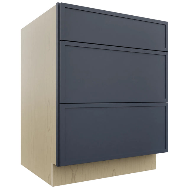 Fabuwood Luna Indigo DB27 Base 3 Drawers Cabinet, Front View