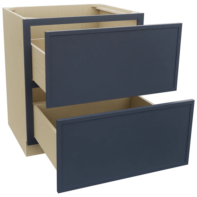 Fabuwood Luna Indigo DB30-2 Base 2 Drawers Cabinet, Open View