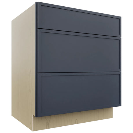 Fabuwood Luna Indigo DB30 Base 3 Drawers Cabinet, Front View