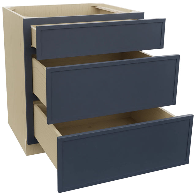 Fabuwood Luna Indigo DB30 Base 3 Drawers Cabinet, Open View