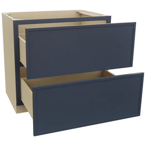 Fabuwood Luna Indigo DB36-2 Base 2 Drawers Cabinet, Open View