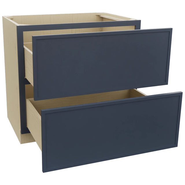 Fabuwood Luna Indigo DB36-2 Base 2 Drawers Cabinet, Open View