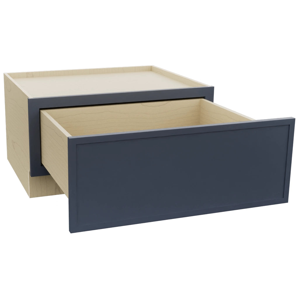 Fabuwood Luna Indigo DBS30 Base Bench Seat Cabinet, Open View