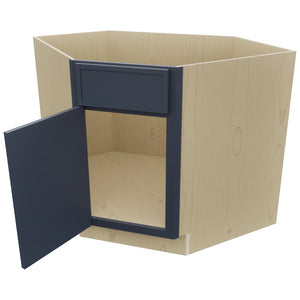 Fabuwood Luna Indigo DSB36 Base Corner Diagonal Sink Cabinet, Open View