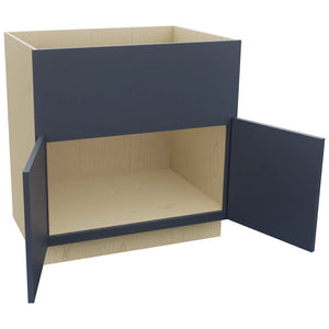 Fabuwood Luna Indigo FS33 Base Farm Sink Cabinet, Open View