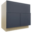 Fabuwood Luna Indigo FS36 Base Farm Sink Cabinet, Front View