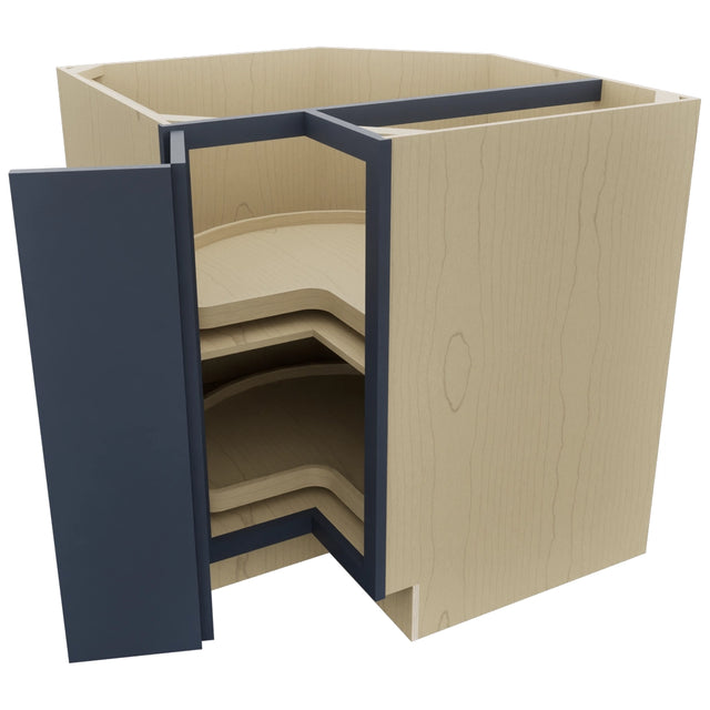 Fabuwood Luna Indigo LSB33 Base Corner Lazy Susan Cabinet, Open View