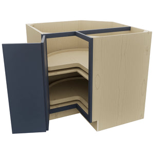 Fabuwood Luna Indigo LSB36 Base Corner Lazy Susan Cabinet, Open View