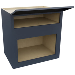 Fabuwood Luna Indigo MC303021 Wall Microwave Cabinet, Open View