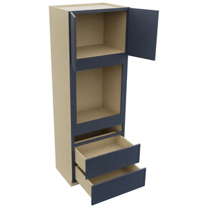 Fabuwood Luna Indigo OC3396C Tall Oven Cabinet Combo, Open View