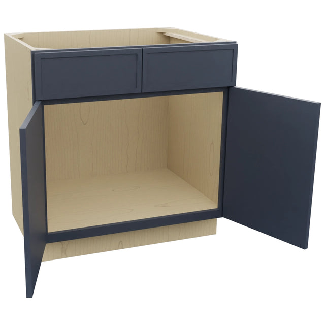 Fabuwood Luna Indigo SB33 Base Sink Cabinet, Open View