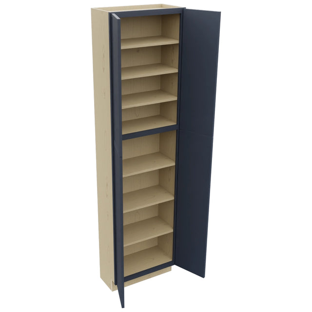 Fabuwood Luna Indigo TP241290 Tall Pantry Cabinet, Open View