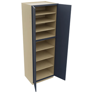 Fabuwood Luna Indigo TP302490 Tall Pantry Cabinet, Open View