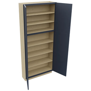 Fabuwood Luna Indigo TP361284 Tall Pantry Cabinet, Open View